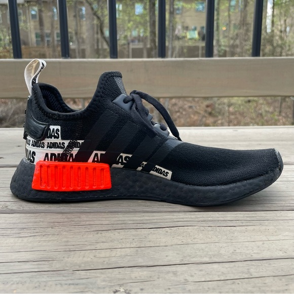 Adidas Boost Black Red NMD_R1 Sneakers size 6.5 - Picture 9 of 16